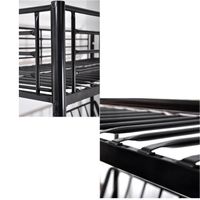 LIT COMBINE - LIT MEZZANINE HUGO Lit mezzaclic 140x190 matelas pixel noir/roug