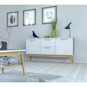 RETRO Bahut contemporain blanc mat - L 147 cm