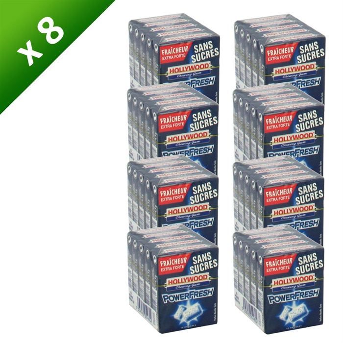   Chewing gum sans sucres   Packs de 5 étuis de 10 dragées, 72,5g