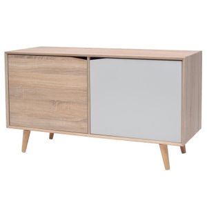 SVENSKA Bahut scandinave pieds en bois massif - 119 cm