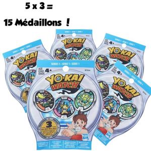 YO-KAI Pack 5 Sachets Myst?re de 3 Médaillons