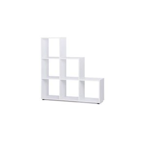 BERGAMO Biblioth?que escalier - Style contemporain - Blanc - L 116 cm