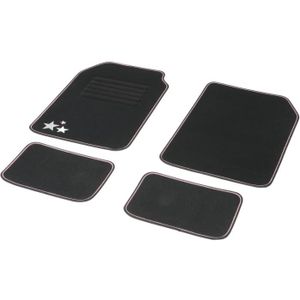 Jeu de 4 tapis universels GLAMS ganse noir et rose pailletée