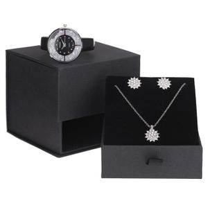 TORRENTE Coffret Human Montre Quartz en Simili Parure Collier avec pendentif et Boucles d'Oreilles