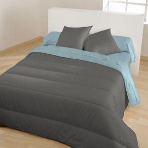 BLEU CALIN Couette chaude bicolore GRAPHITE/glacier 140x200 cm