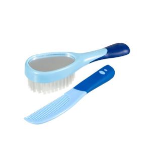 DIFRAX Kit Brosse et Peigne pour Bébé Bleu