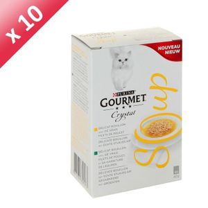 GOURMET Soupe de poulet et légumes - Pour chat - 4x40g (x10)