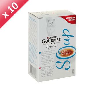 GOURMET Soupe de thon anchois et crevettes - Pour chat - 4x40g (x10)