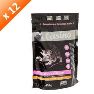 CASINO Croquettes au poulet - Pour chaton - 450g (x12)