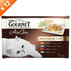 GOURMET A LA CARTE Recettes du Chef - 4 x 85 g (x12) - Pour chat adulte