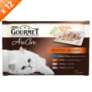 GOURMET A LA CARTE Recettes du Chef : Poisson de l'Océan - 4 x 85 g (x12) - Pour chat adulte
