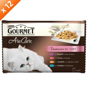GOURMET Sachets ? la Carte Fantaisies du chef pour chat 4 x 85g (x12)