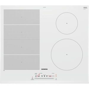 SIEMENS EX652FEB1F - Table de cuisson ? induction - 4 zones - 7400W - L59,2 x P52,2cm - Rev?tement verre - Blanc