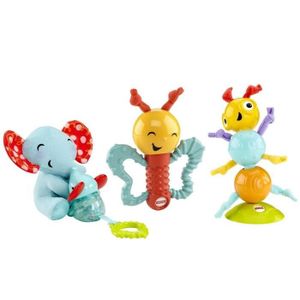 FISHER-PRICE Coffret Cadeau Naissance Hochet + Peluche + Chenille Ventouse