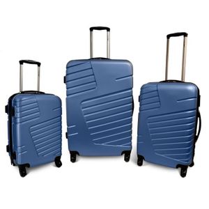 KINSTON Set de 3 Valises Rigide ABS 4 Roues 56-67-76cm Bleu