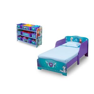 LA REINE DES NEIGES Chambre enfant en bois Lit et meuble de rangement