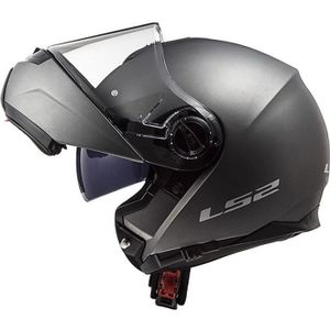 LS2 Casque Modulable Strob Titanium + Cagoule