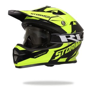 STORMER Splinter Casque en Polycarbonate Jaune + Lunettes