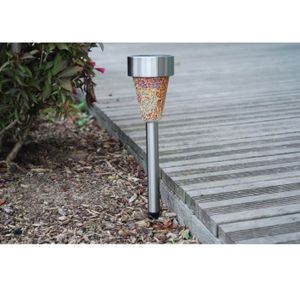 Lanterne solaire en inox effet mosa?que 1 LED