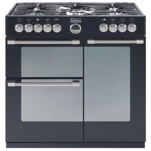 STOVES PSTERG90DFBLK Cuisini?re table gaz-5 br?leurs-3 cavités: 35L-91L-62L-A-L89,6 x H90-93cm-Noir