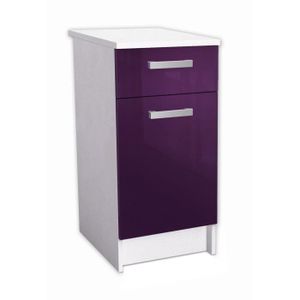 START Meuble bas de cuisine L 40 cm - Aubergine brillant