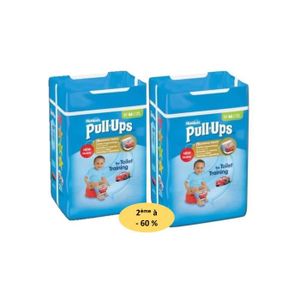 HUGGIES Lot de 2 Packs de 52 Pull Ups Economy Culottes d'apprentissage Garçon Taille 5 M 11-18 kg