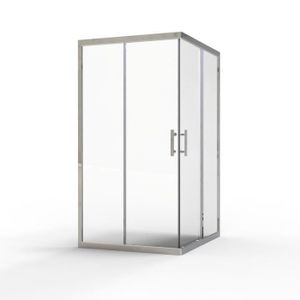 Paroi de douche acc?s d'angle coulissant Ekla carré 6mm 101cm