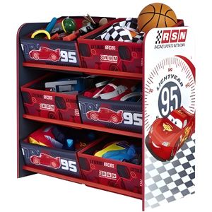 CARS Meuble de rangement enfant en bois ? 6 Paniers - Worlds Apart