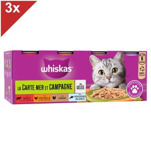 WHISKAS En Gelée 4 Variétés 8x380g (x3)