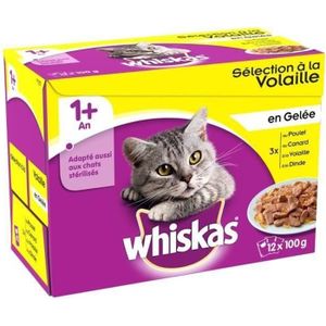 WHISKAS Délices De Volailles En Gelée 12x100g (x4)