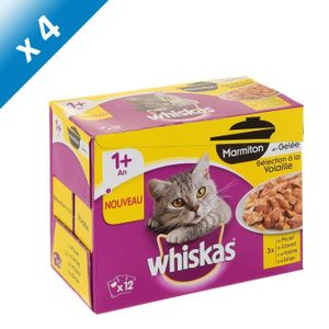 WHISKAS Sachet marmiton ? la volaille - Pour chat - 12x85g (x4)