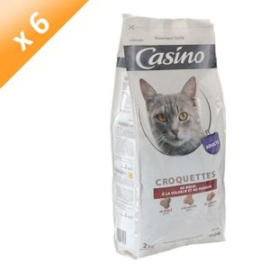 CASINO Croquettes au b?uf, ? la volaille et au poisson - Pour chat - 2kg (x6)