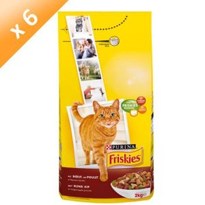 FRISKIES Croquettes Boeuf, Poulet, légumes 2kg (x6)