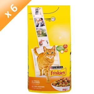 FRISKIES Croquettes au poulet, dinde et olives - Pour chat adulte - 2kg (x6)