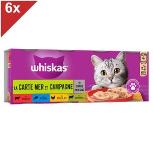 WHISKAS Terrine La Carte Mer et Campagne pour chat 4 x 400g (6)