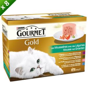 GOURMET GOLD Les Mousselines Multivariétés - 12 x 85 g (x8) - Pour chat adulte