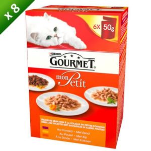 GOURMET Petit Repas ? la volaille - Pour chat adulte - 6x50 g (x8)