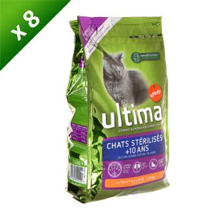 ULTIMA Croquettes Chat Stérilisé +10 Ans 1,5Kg (x8)
