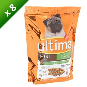 ULTIMA Croquettes au poulet, aux légumes et ? la pomme - Appétit difficile - Petite race - Pour chien adulte 1 ? 10kg - 1kg (x8)