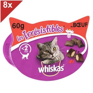 WHISKAS Friandises Les Irrésistibles au b?uf - Pour chat adulte - 60g (x8)