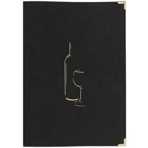 Carte des vins A4 noire 2 doubles inserts