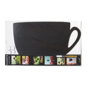 Ardoise Silhouette Tasse + feutre craie Blanc