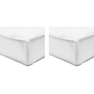 VISION Pack de 2 Draps Housse 100% coton 180x200 cm blanc