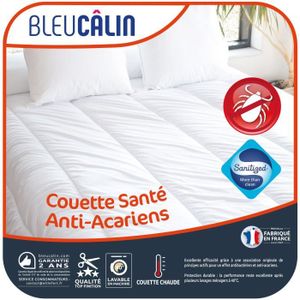 BLEU CALIN Couette chaude Santé Anti-acariens 220x240 cm blanc