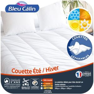 BLEU CALIN Couette Été Hiver 240x260 cm blanc