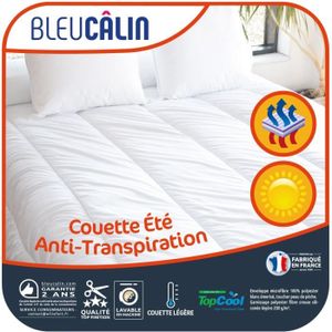 BLEU CALIN Couette respirante Été Topcool 240x260 cm blanc