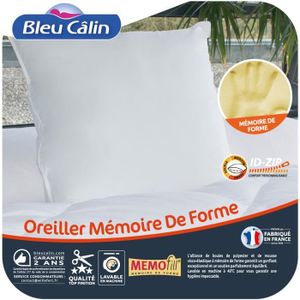 BLEU CALIN Oreiller ? mémoire de forme Mémofill 60x60 cm blanc