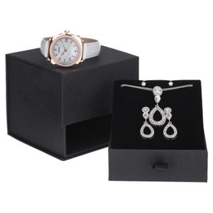 TORRENTE Coffret Dandy Montre Quartz Parure Collier avec Pendentif Boucles d'Oreilles Pendantes et Boucles d'Oreilles Puces