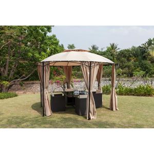 DUNE Tonnelle de jardin 3,5x3,5 m en acier - Beige