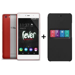 Wiko Fever SE Rouge Argent + Wiko Smart Folio Wiboard Fever Noir